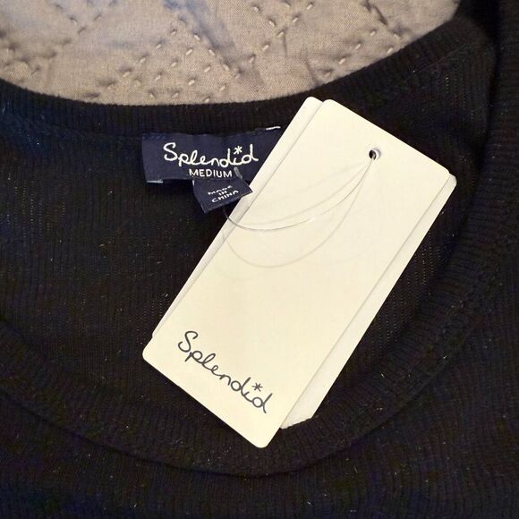 Splendid Long Sleeve Black Top - Picture 7 of 8